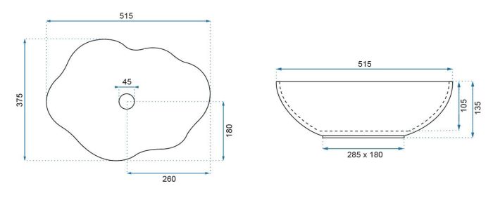 Умивальник REA PEARL WHITE білий накладний