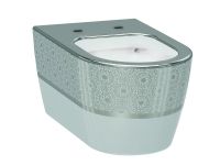 Подвесной унитаз IDEVIT Alfa  белый/декор серебро