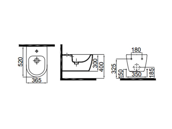 Биде подвесное белый/декор серебро IDEVIT Alfa