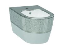 Біде підвісне білий/декор срібло IDEVIT Alfa