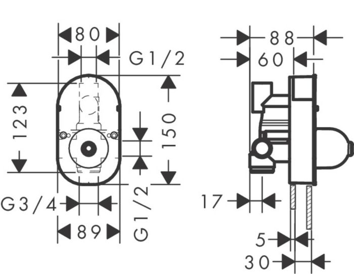 FOCUS S скрытая часть смесителя для 31746000