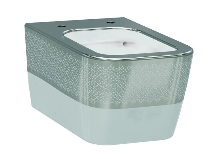 Підвісний унітаз IDEVIT Halley білий/декор срібло