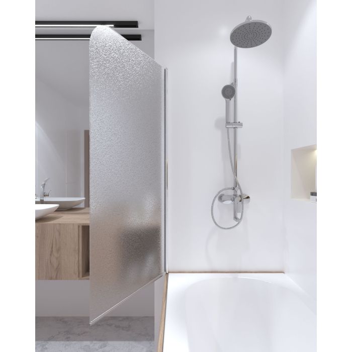 Шторка для ванны Qtap Standard 75х140 см, стекло Pear 6 мм, левая, хром (CRM407513APL)