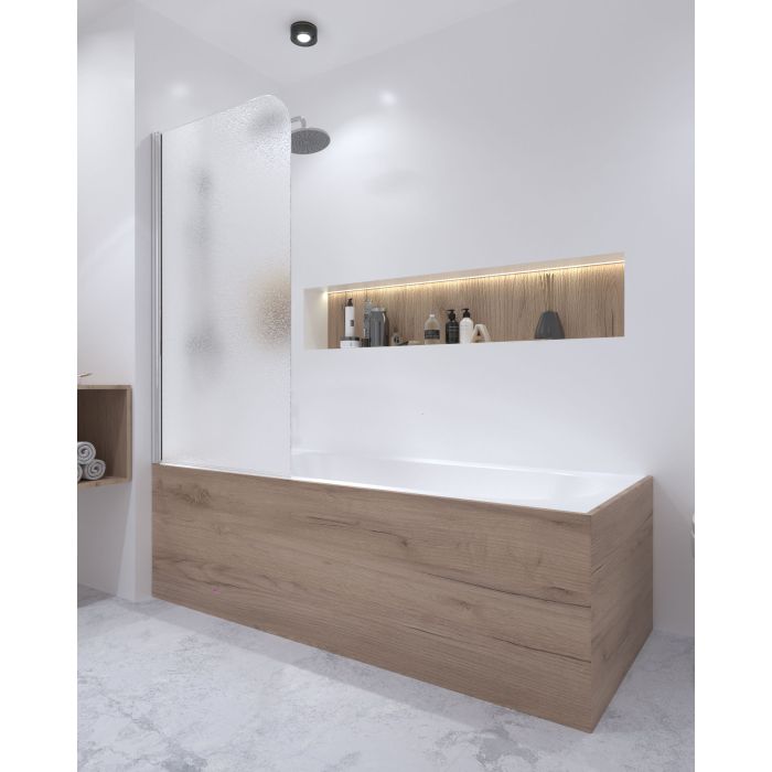 Шторка для ванны Qtap Standard 75х140 см, стекло Pear 6 мм, левая, хром (CRM407513APL)