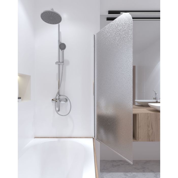 Шторка для ванны Qtap Standard 75х140 см, стекло Pear 6 мм, правая, хром (CRM407513APR)