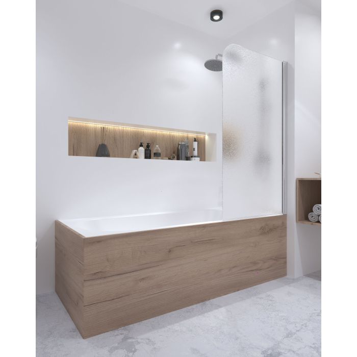 Шторка для ванны Qtap Standard 75х140 см, стекло Pear 6 мм, правая, хром (CRM407513APR)