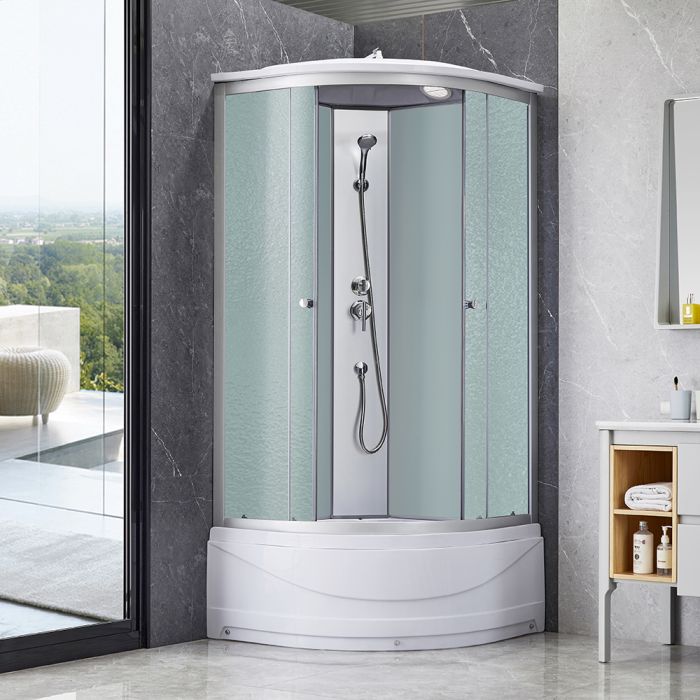 Душевой бокс Lidz Tani 90x90 см полукруглый, матовое стекло 4 мм, глубокий поддон