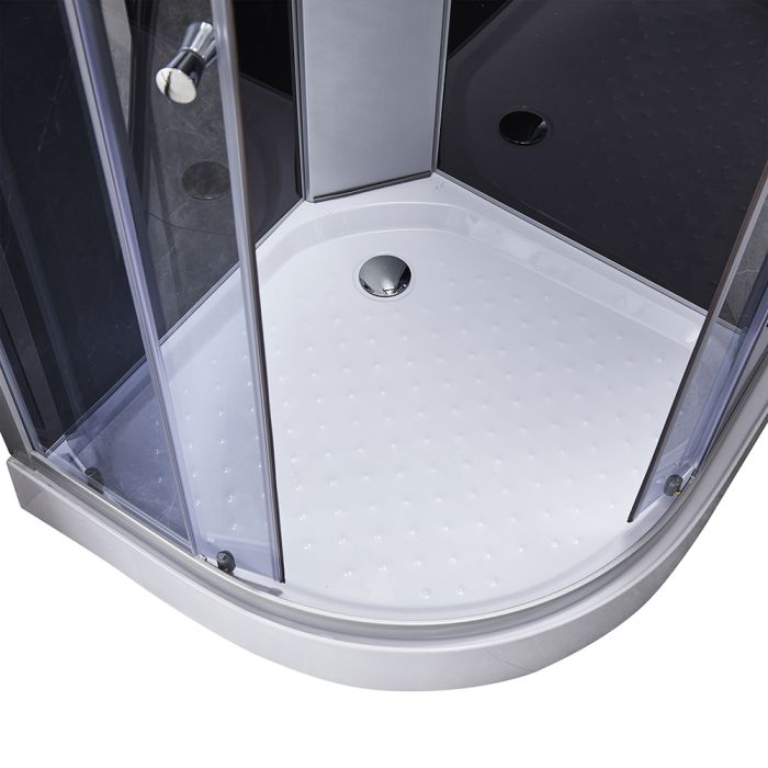 Душевой бокс Lidz Tani 90x90 см полукруглый, стекло тонированное 4 мм, низкий поддон