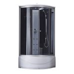 Гідромасажний бокс Lidz Tani 90x90 см напівкруглий, скло тоноване 4 мм, глибокий піддон