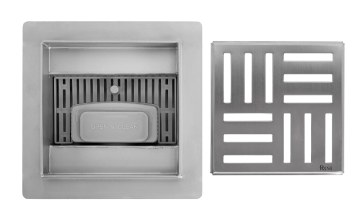 Трап для душу REA CROSS 12x12 NICKIEL BRUSHED