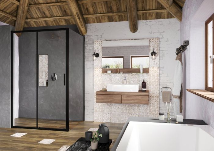 Душова стінка нерухома одноелементна BLSPS-80 Transparent Black X9BM40300Z1 RAVAK