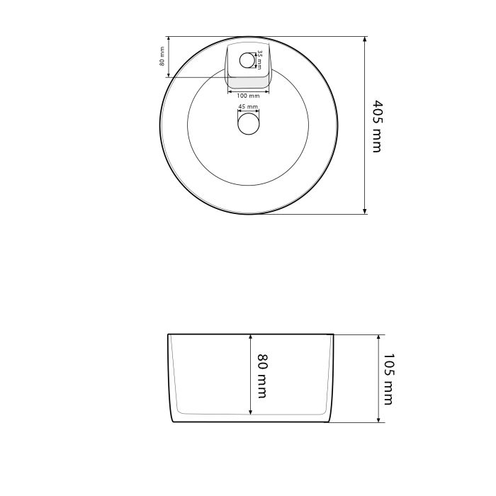 Умивальник VBI RIETI WHITE накладний