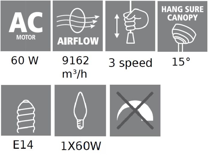Люстра-вентилятор EGLO SUSALE