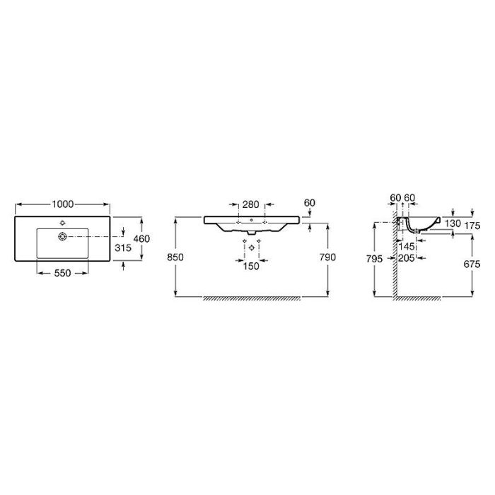Умывальник Alter 1000x460 (A3270MA000), Roca