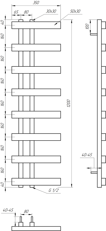 Рушникосушка GENESIS AQUA Magnum Light 120x35 електро