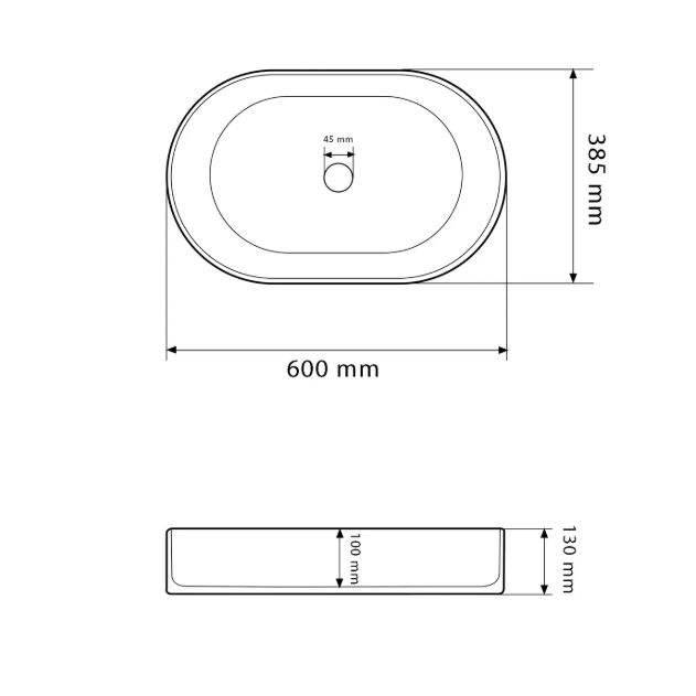 Умивальник VBI VERONA 60 EMERALD MATT накладний