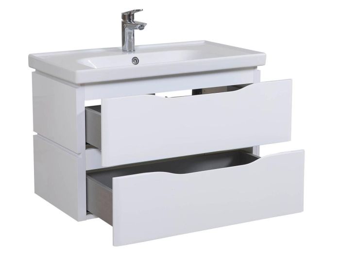 Шафка з умивальником підвісна Венеція Біла Frame 80, Аква Родос