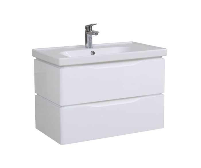 Шафка з умивальником підвісна Венеція Біла Frame 80, Аква Родос