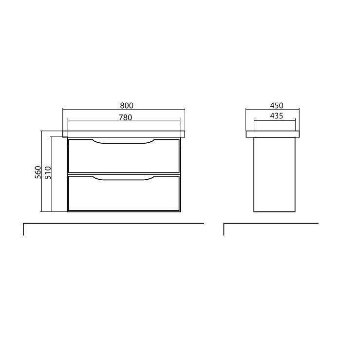 Шафка з умивальником підвісна Венеція Біла Frame 80, Аква Родос
