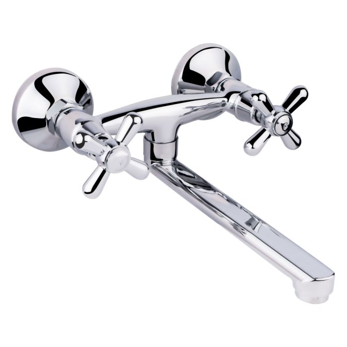 Смеситель для раковины Lidz Dominox 361 настенный с поворотным изливом двухвентильный LDDOM361CRM35542 Chrome