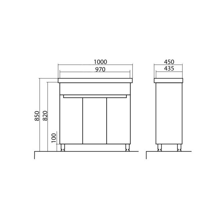 Шафка з умивальником Омега Frame 100, Аква Родос