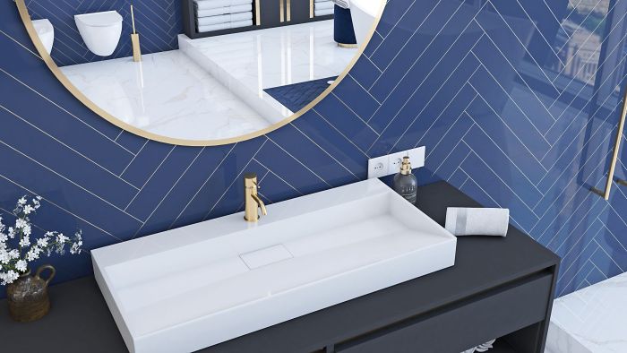 Умывальник REA GOYA 70 WHITE накладной подвесной