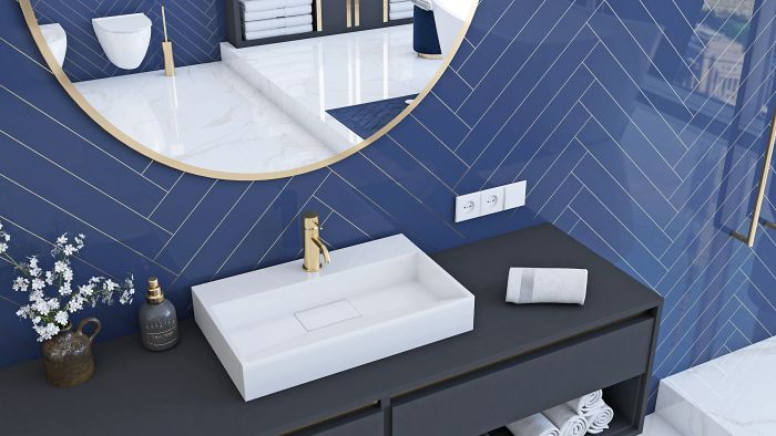 Умывальник REA GOYA 60 WHITE накладной подвесной