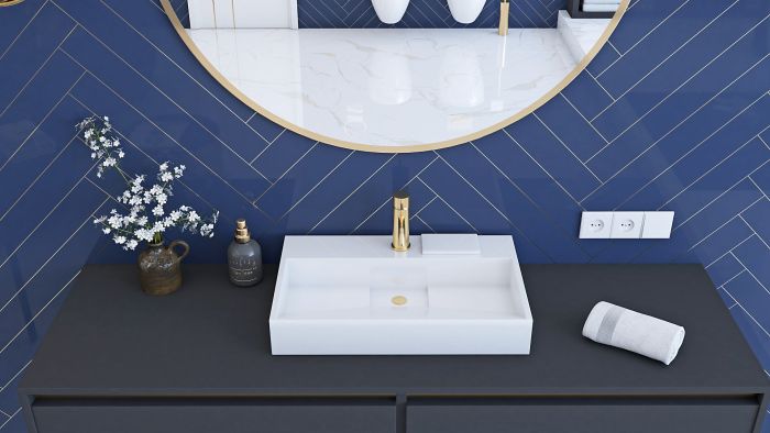 Умывальник REA GOYA 60 WHITE накладной подвесной