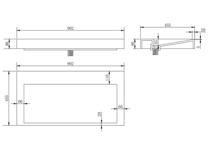 Умывальник ASIGNATURA Stream 900, белый 