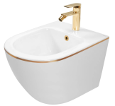 Підвісний біде REA CARLO MINI WHITE GOLD EDGE білий