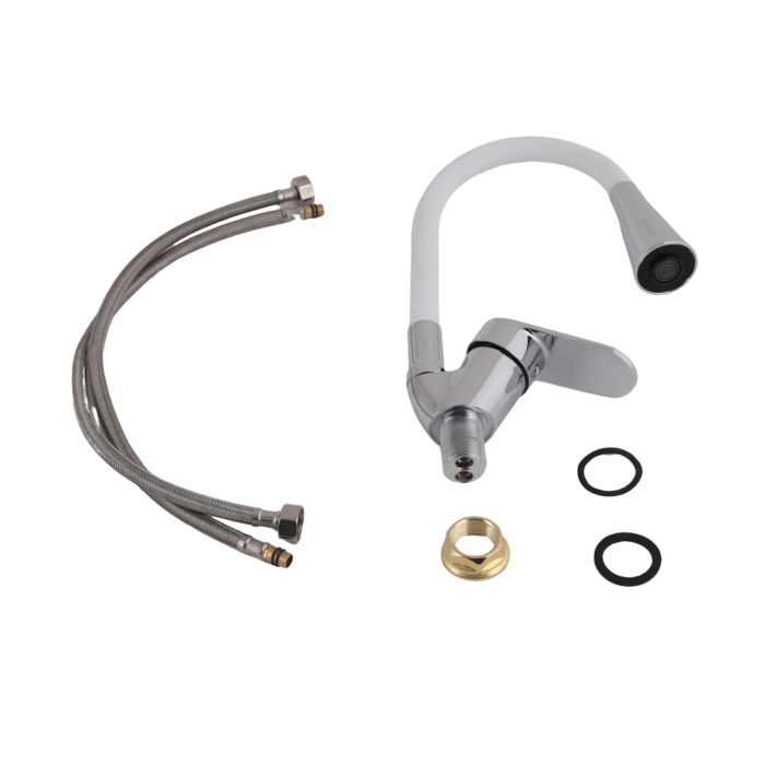 Смеситель для кухни Lidz Tani 008F3 с гибким изливом (k40) LDTAN008F3WCR37037 White / Chrome