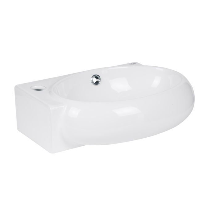 Раковина Qtap Leo 420x280x150 White с донным клапаном QT11115011LW