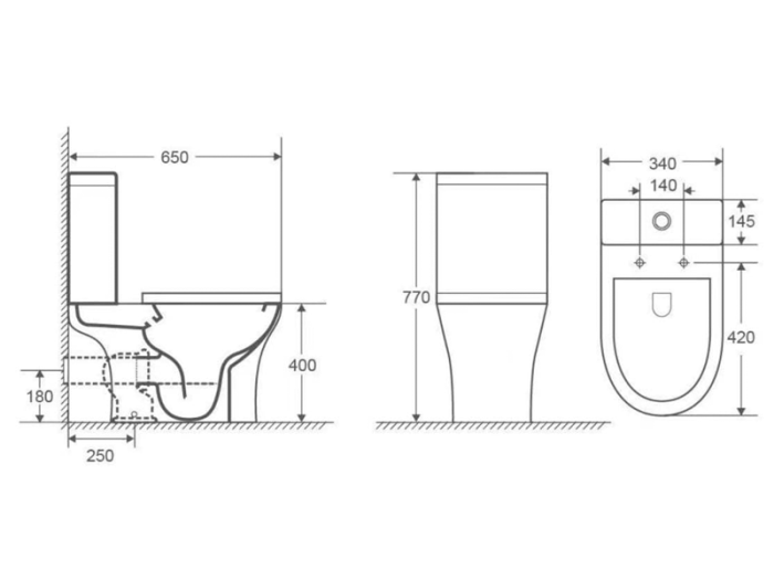 Унитаз-компакт ASIGNATURA Simple Bend Rimless с сиденьем, функцией биде и смесителем