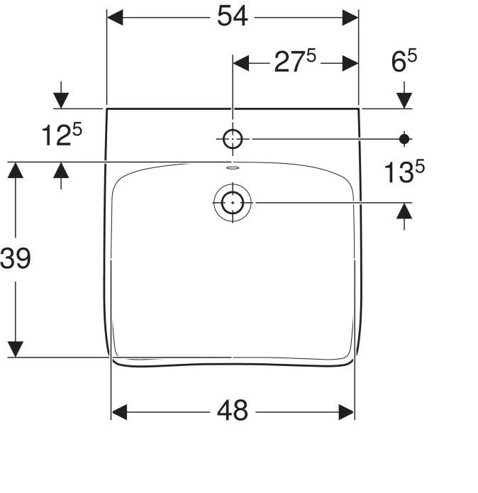 Умывальник Geberit Selnova Comfort 55 см для людей с ограниченными физическими возможностями, 501.461.00.7