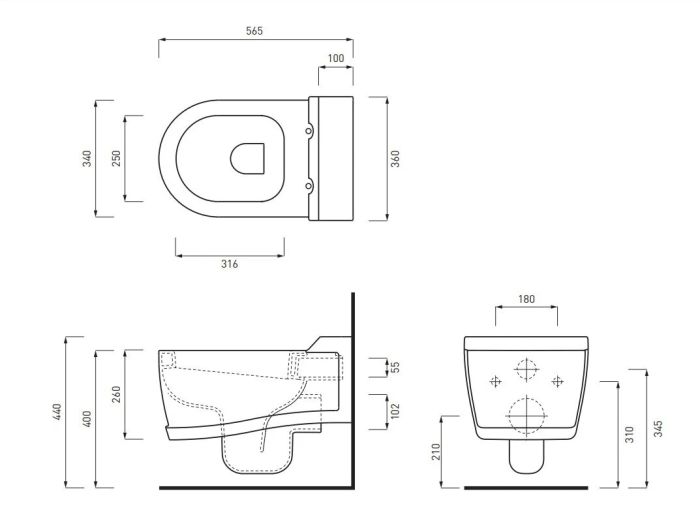 Унитаз подвесной Opera Tondo с крышкой soft close OPVSTCPVOPTF CIELO