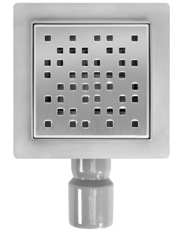 Трап для душа REA DOTS 12x12 NICKIEL BRUSHED