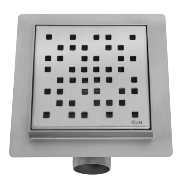 Трап для душа REA DOTS 12x12 NICKIEL BRUSHED