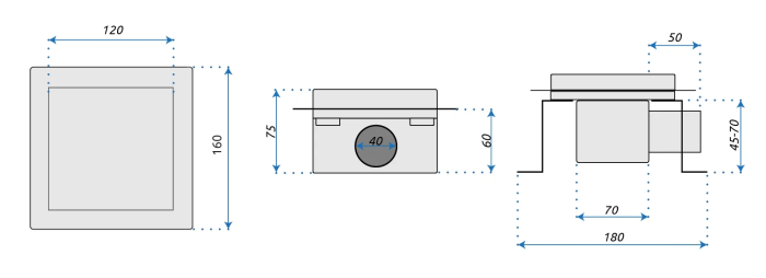 Трап для душа REA DOTS 12x12 NICKIEL BRUSHED