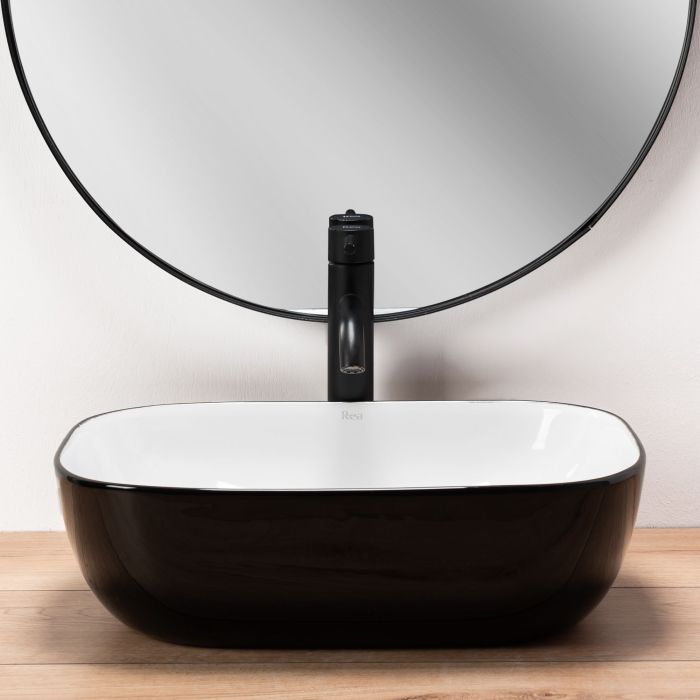 Умывальник REA BELINDA BLACK WHITE накладной