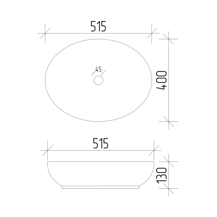 Умывальник VBI LIVORNO WHITE накладной