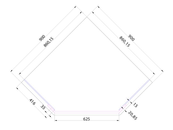 Душевая кабина 90*90 без поддона, проф.сатин, стекло прозр. (8мм), распашная ASIGNATURA Turia