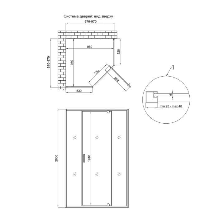 Душевая кабина Qtap Scorpio CRM10115-AC6 100x100 см, стекло Clear 6 мм, покрытие CalcLess, без поддона