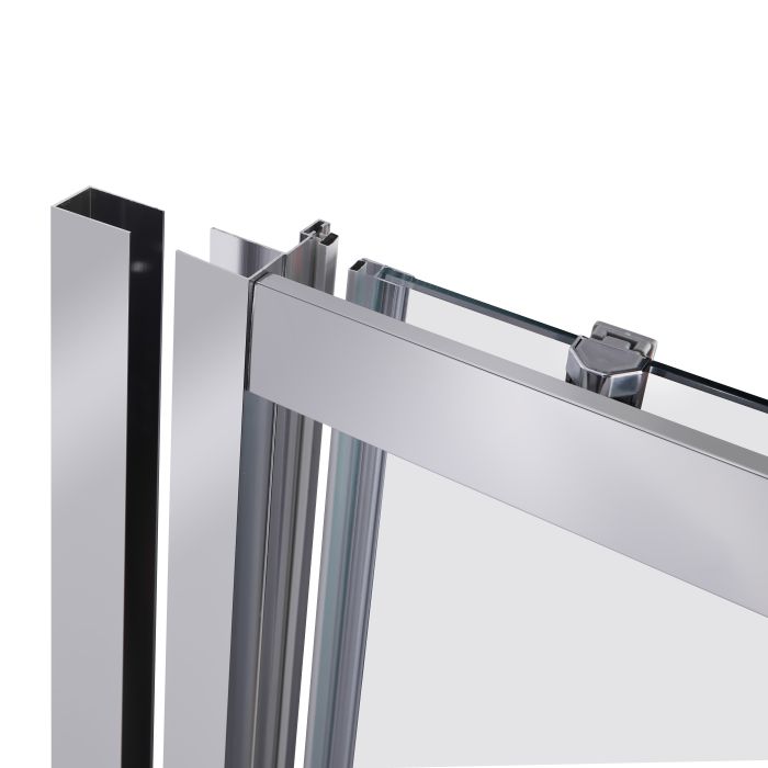 Душевые двери в нишу Qtap Taurus CRM209-1.C6 90-100x185 см, стекло Clear 6 мм, покрытие CalcLess