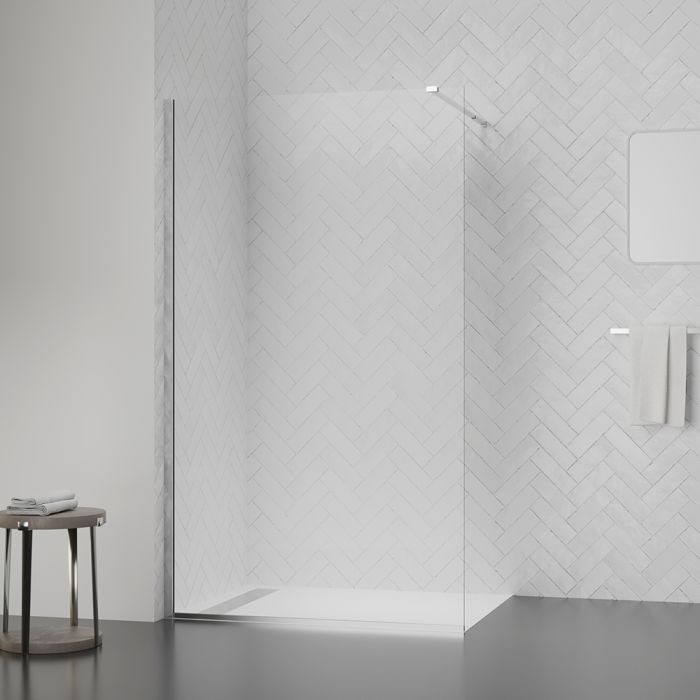 Душова перегородка Qtap Walk-In Standard CRM2011.C8 110х190 см, скло Clear 8 мм, покриття CalcLess