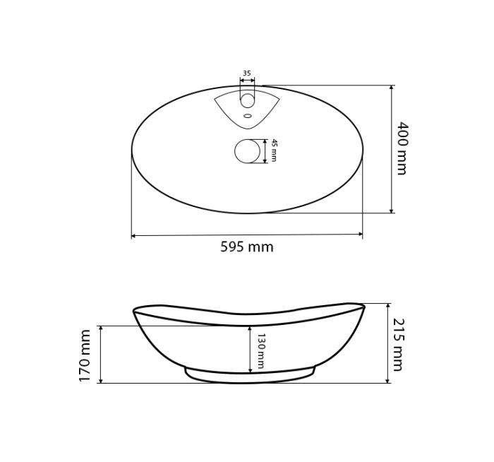 Умивальник VBI ARONA WHITE накладний