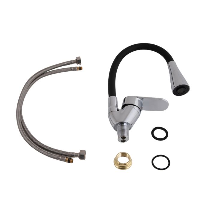 Смеситель для кухни Lidz Tani 008F3 с гибким изливом (k40) LDTAN008F3BCR39484 Black/Chrome