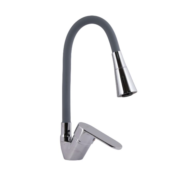 Смеситель для кухни Lidz Tani 008F3 с гибким изливом (k40) LDTAN008F3GCR39507 Grey/Chrome