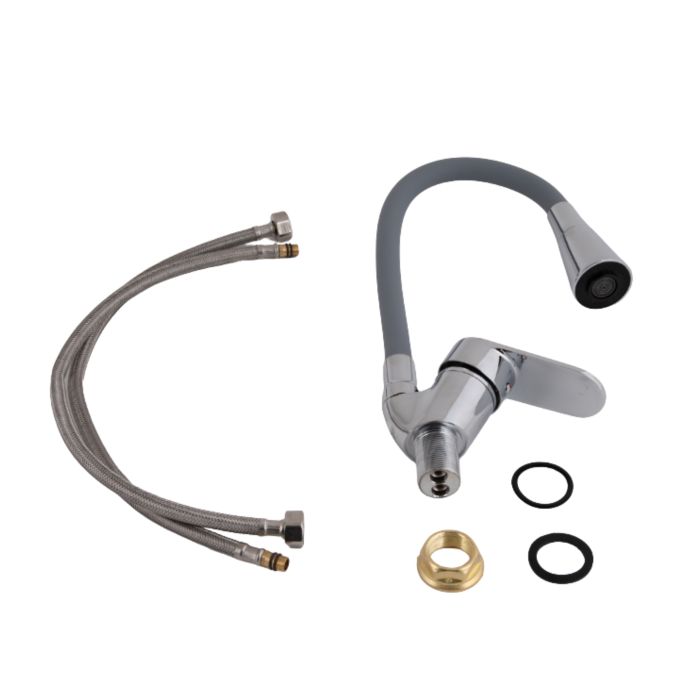 Смеситель для кухни Lidz Tani 008F3 с гибким изливом (k40) LDTAN008F3GCR39507 Grey/Chrome