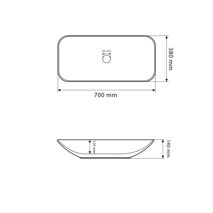 Умывальник VBI PINETO WHITE накладной