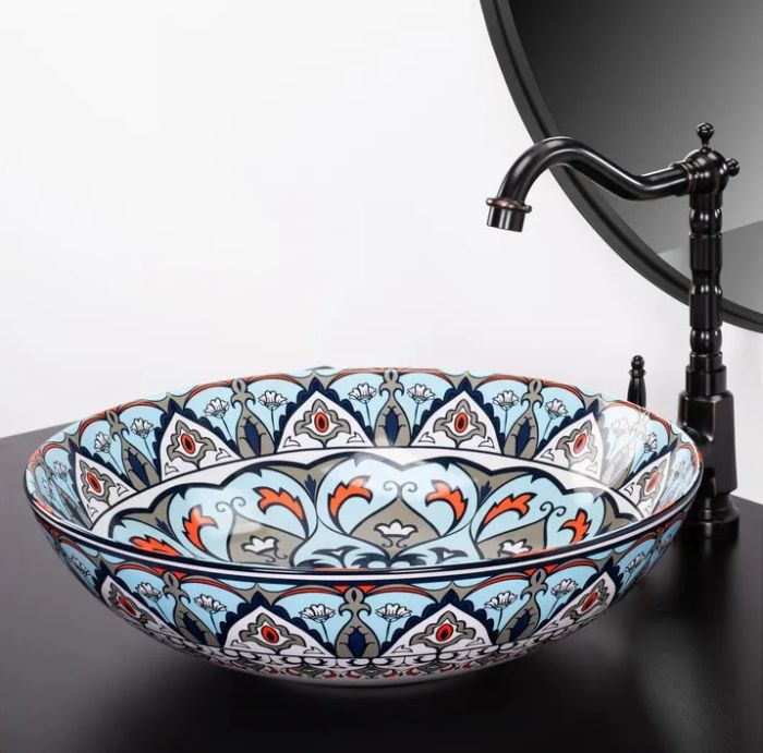 Умивальник REA MEXICO накладний з візерунком